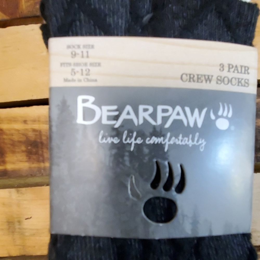 BearPaw Bootsocks 3 Pair B/C/G Womens 9-11 - Picture 8 of 8